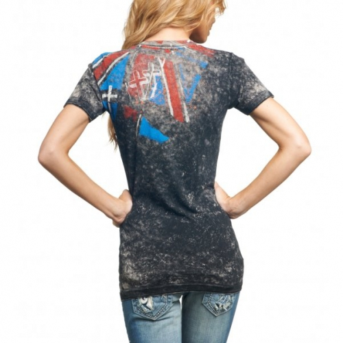 Womens Affliction London Fog V-neck Tee price